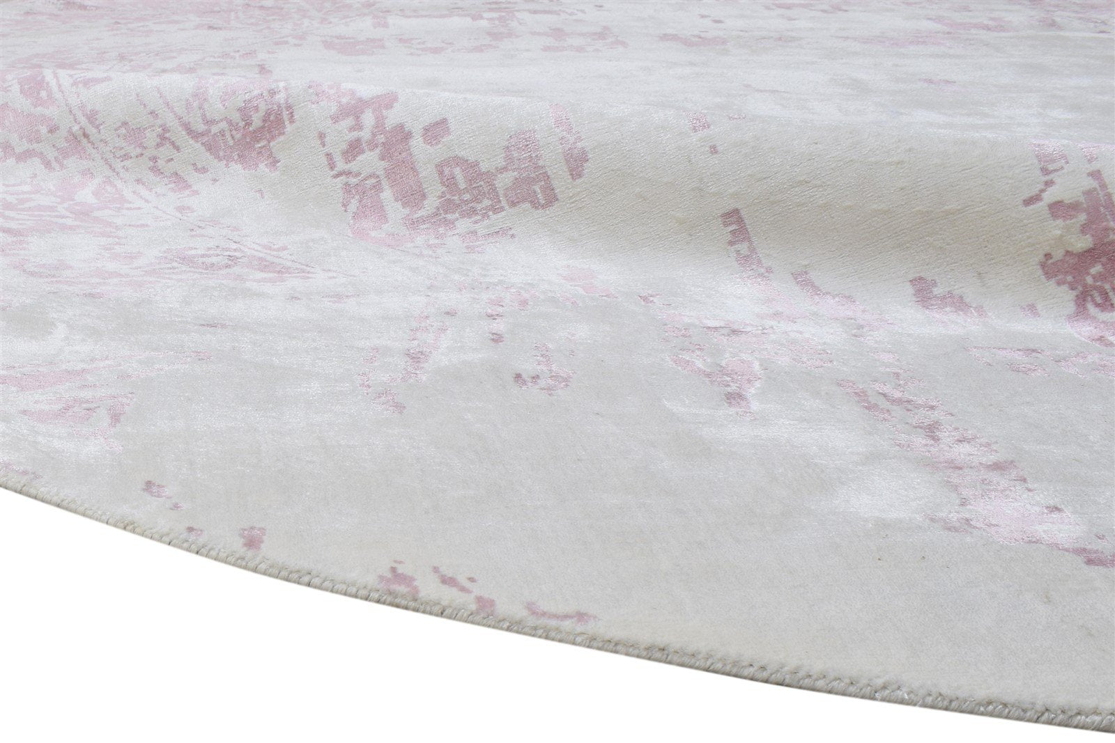 White Silk Rug 9' X 9' Modern Handloom French Abstract Large Carpet   7864935678101