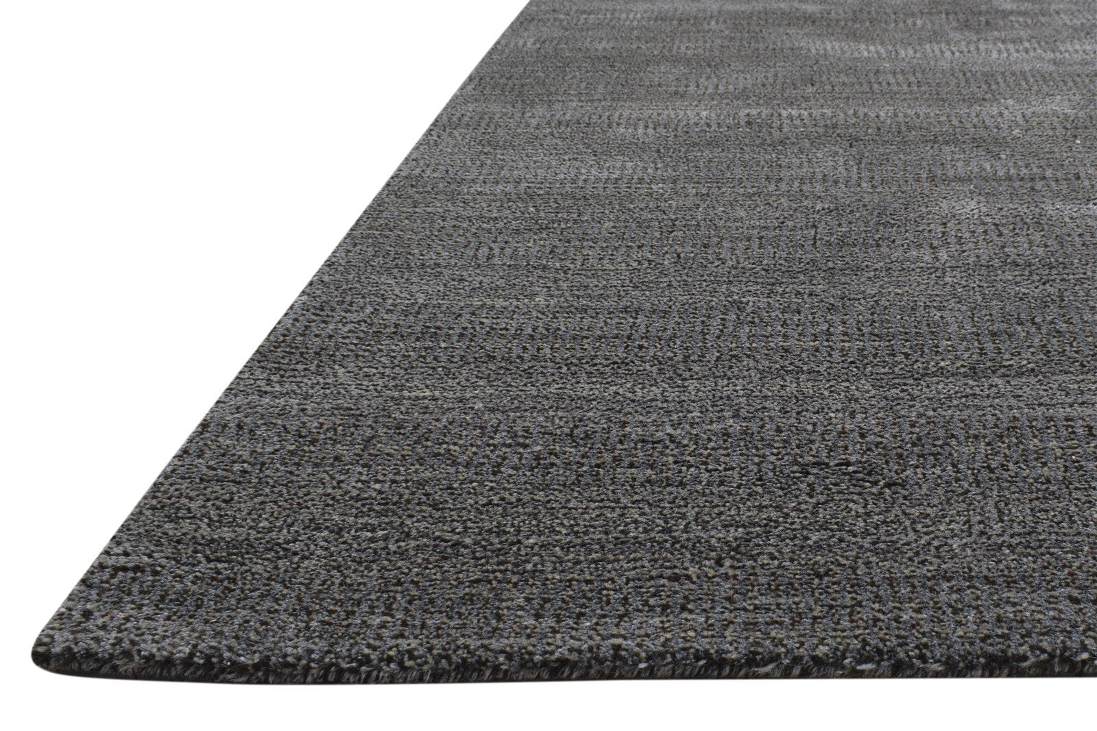Wool / Art Silk Charcoal Rug 4X6 Modern Hand Woven Scandinavian Grass Trellis Rug   7864228184213