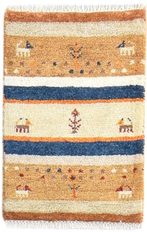 Wool Beige Rug 1' X 2' Southwestern Hand Knotted American Tribal Small Carpet   7865057738901