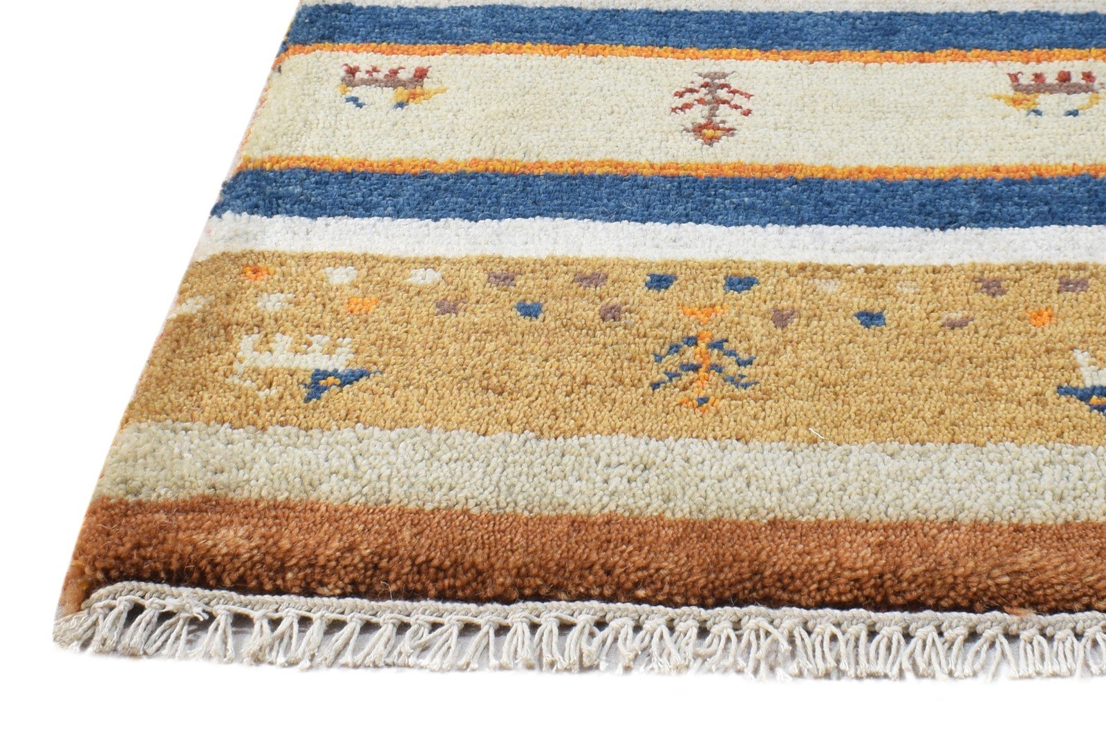 Wool Beige Rug 1' X 2' Southwestern Hand Knotted American Tribal Small Carpet   7865057738901