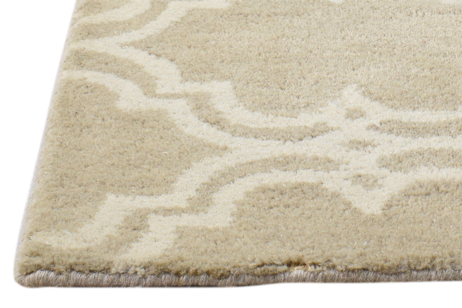 Wool Beige Rug 2' X 2' Modern Hand Tufted Moroccan Trellis 2'2"X2'2" Carpet   7860695990421