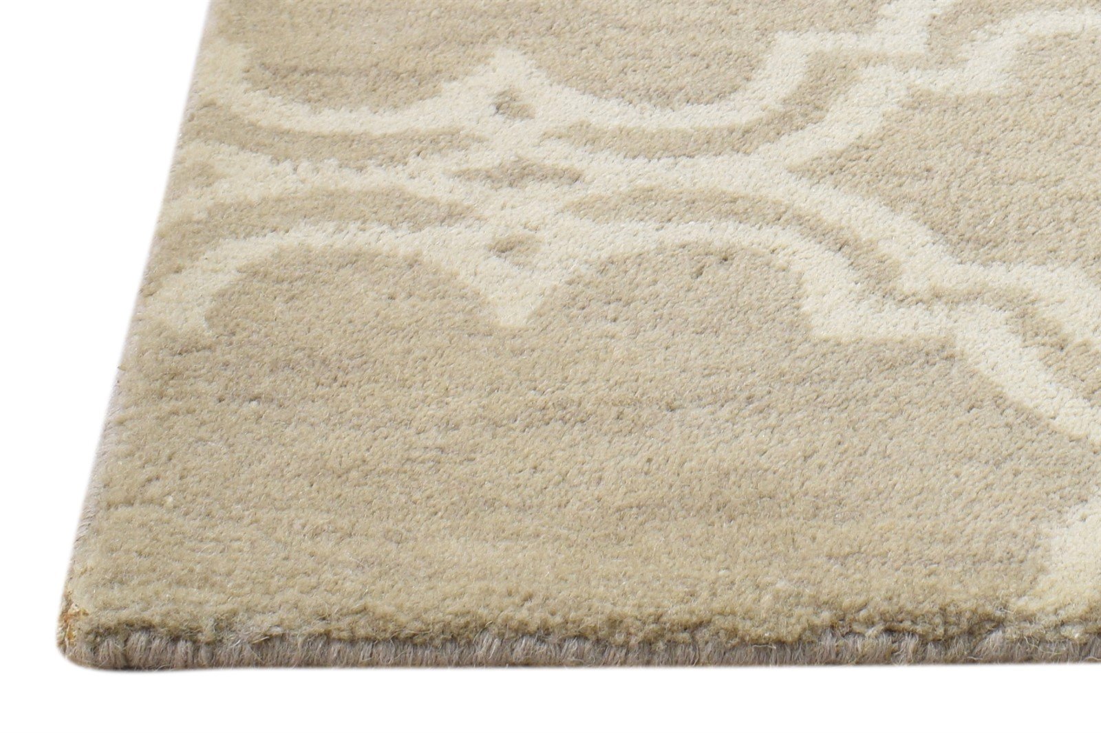 Wool Beige Rug 2' X 2' Modern Hand Tufted Moroccan Trellis 2'2"X2'2" Carpet   7860696121493