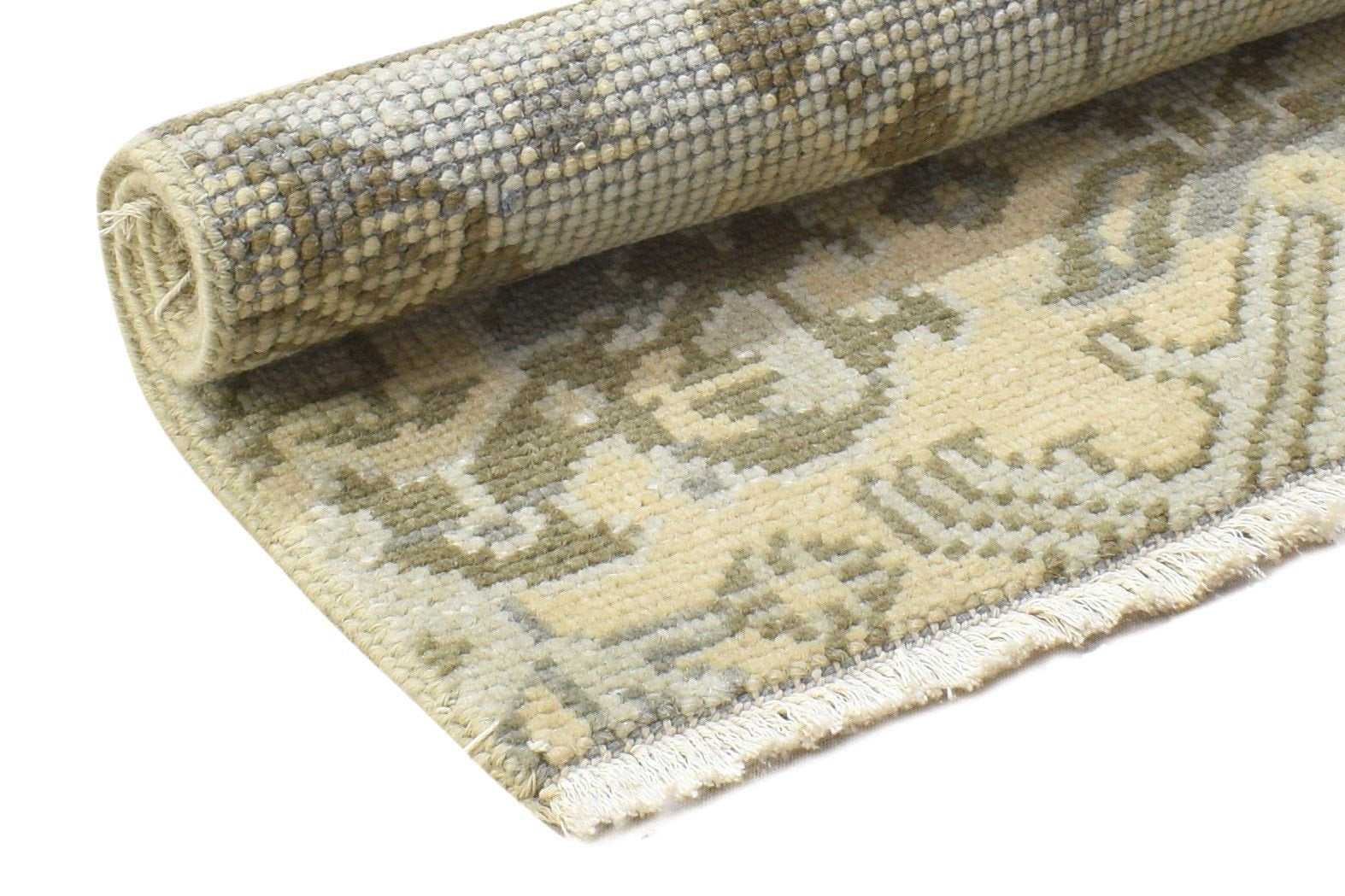 Wool Beige Rug 2' X 2' Persian Hand Knotted Kazak Oriental Small Carpet   7864121262229