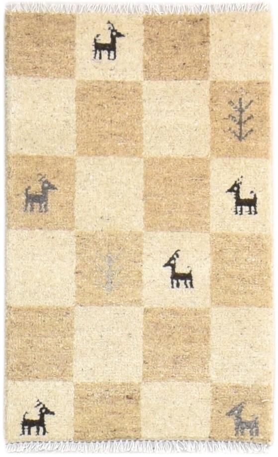 Wool Beige Rug 2' X 2' Southwestern Hand Knotted Gabbeh Tribal Small Carpet   7865103188117