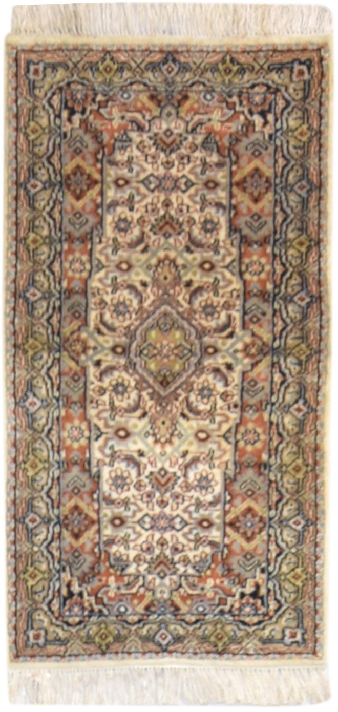 Wool Beige Rug 2' X 4' Persian Hand Knotted Serapi Oriental Small Carpet   7864674517141