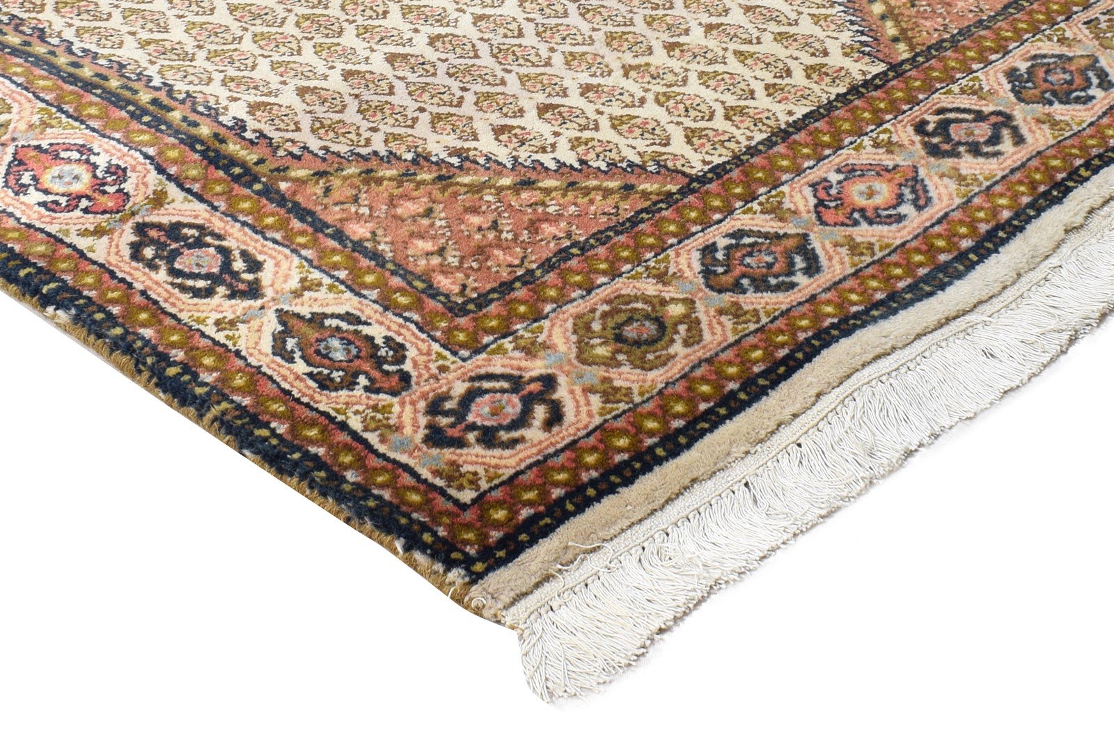 Wool Beige Rug 3' X 6' Persian Hand Knotted Mir Oriental Small Carpet   7864956190869