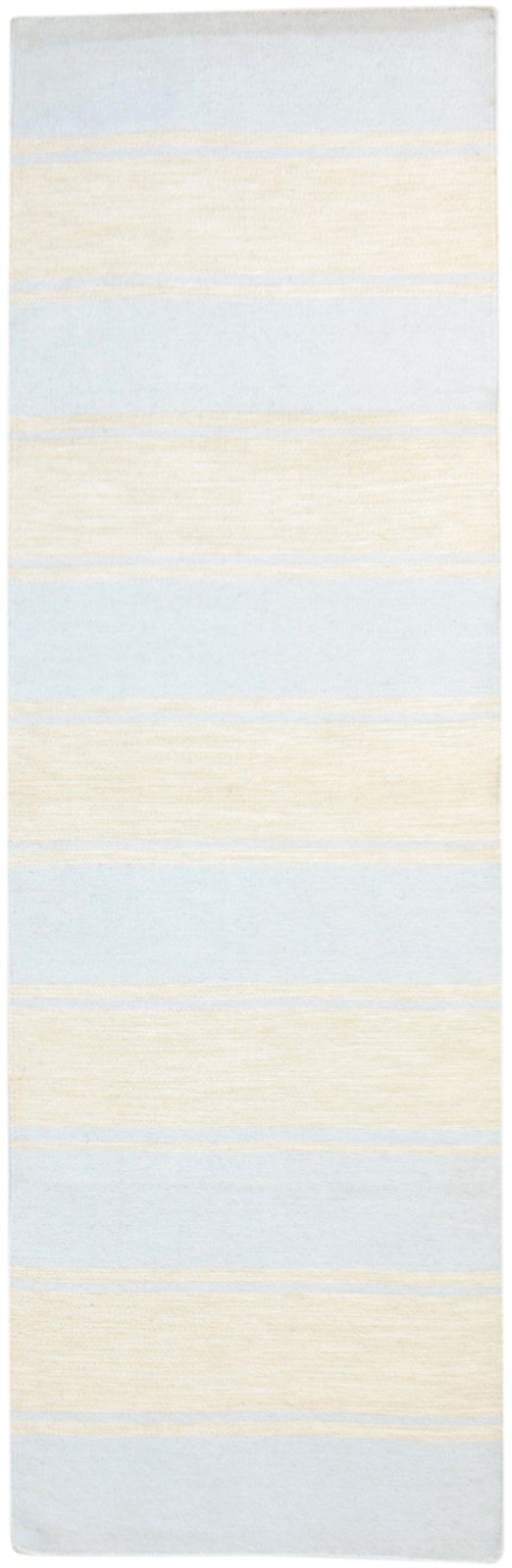 Wool Beige Rug 3' X 8' Modern Dhurrie Scandinavian Striped Small Runner   7864669405333