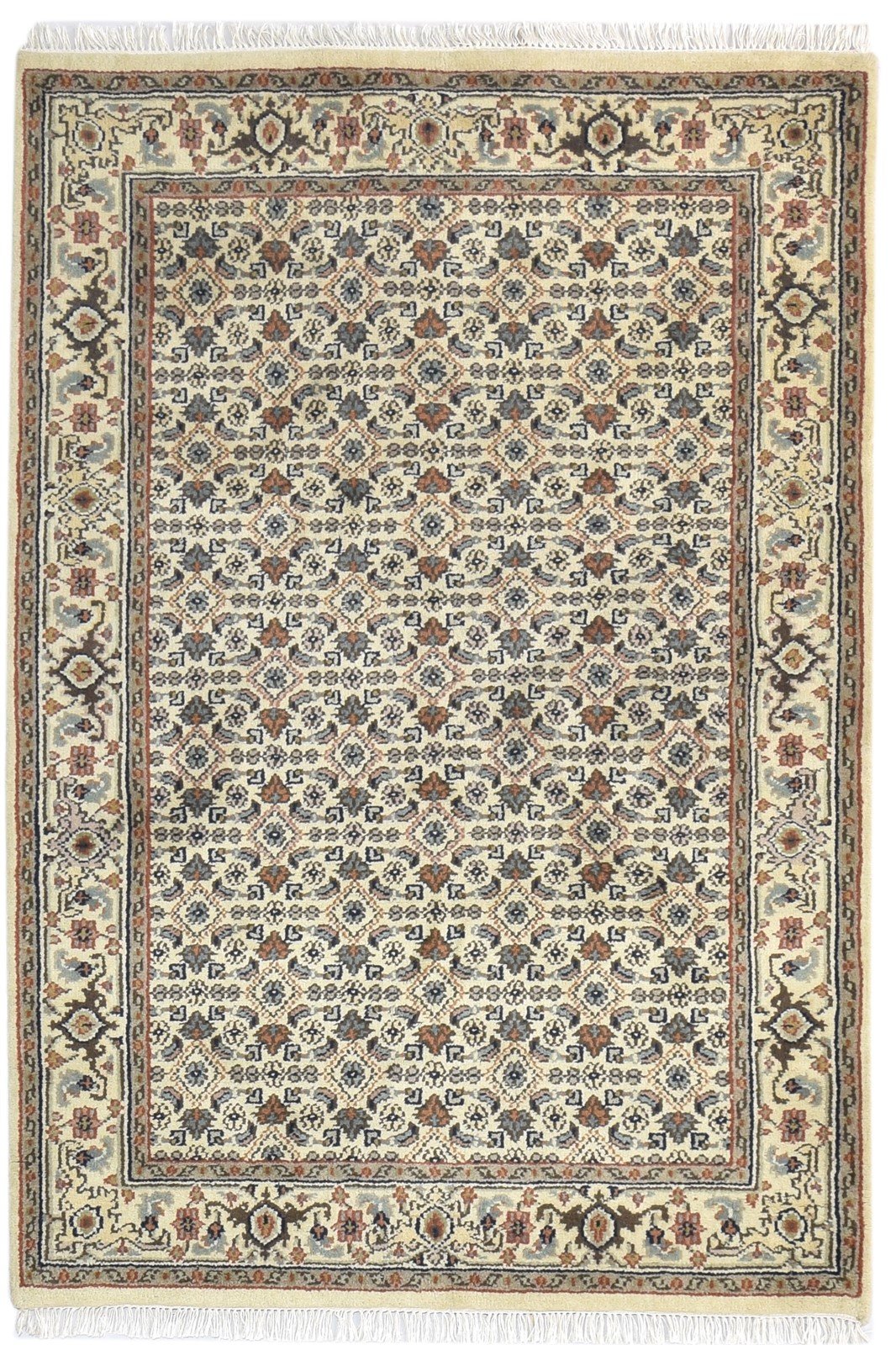 Wool Beige Rug 4' X 6' Persian Hand Knotted Kashan Oriental Room Size Carpet   7864995610773