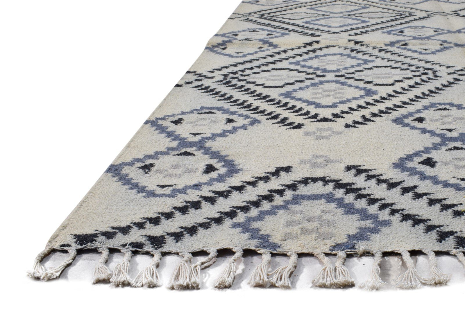 Wool Beige Rug 5' X 6' Modern Dhurrie Moroccan Geometric Room Size Carpet   7865191694485