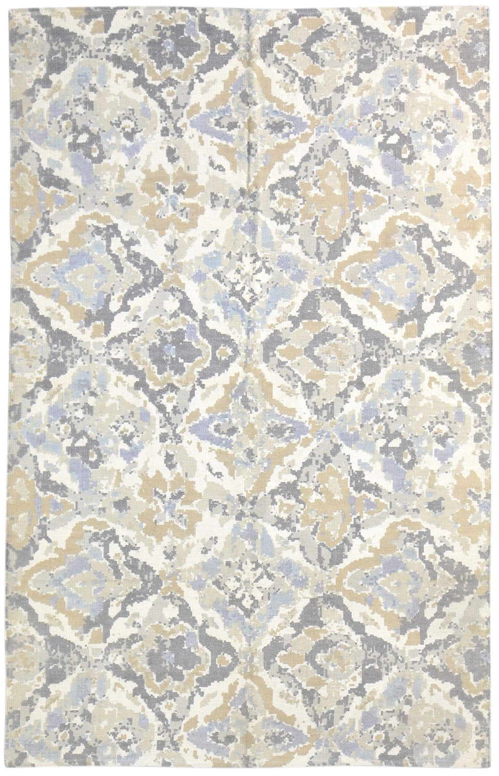 Wool Beige Rug 5' X 8' Modern Dhurrie American Abstract Room Size Carpet   7865170329749