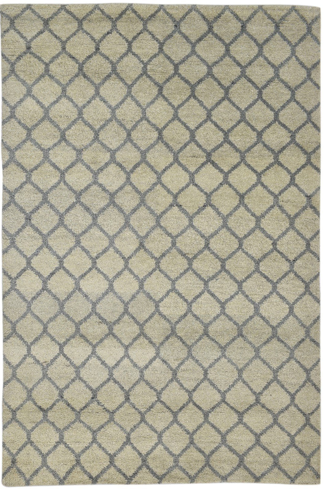 Wool Beige Rug 5' X 8' Modern Hand Knotted Moroccan Oriental Room Size Carpet   7860678688917