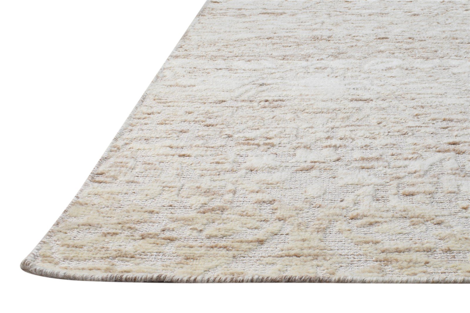 Wool Beige Rug 5' X 8' Modern Hand Knotted Scandinavian Solid Room Size Carpet   7864570085525