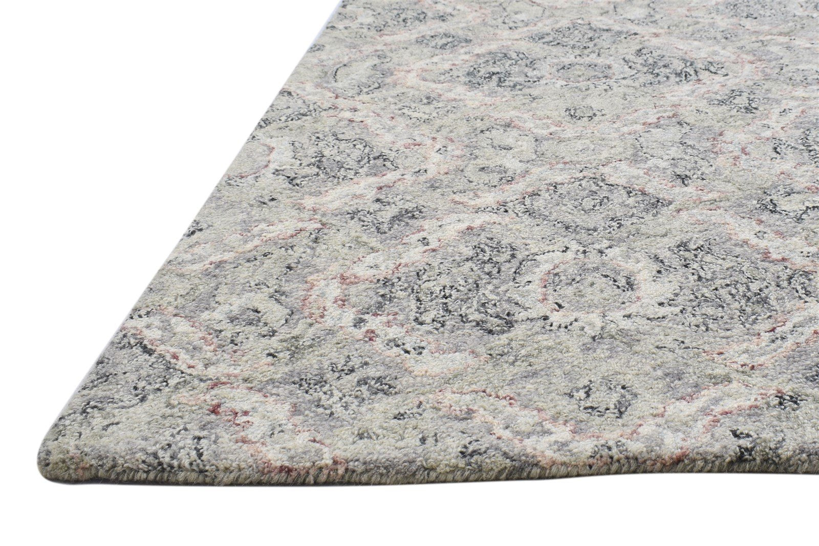 Wool Beige Rug 5' X 8' Modern Hand Tufted Turkish Damask Room Size Carpet   7864093507733