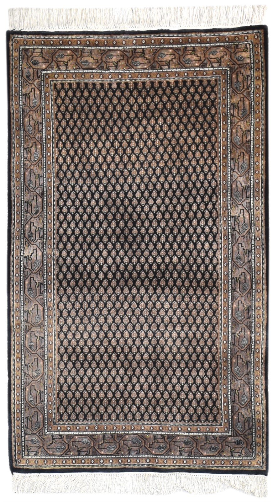 Wool Black Rug 3' X 5' Persian Hand Knotted Qum Oriental Room Size Carpet   7864680579221