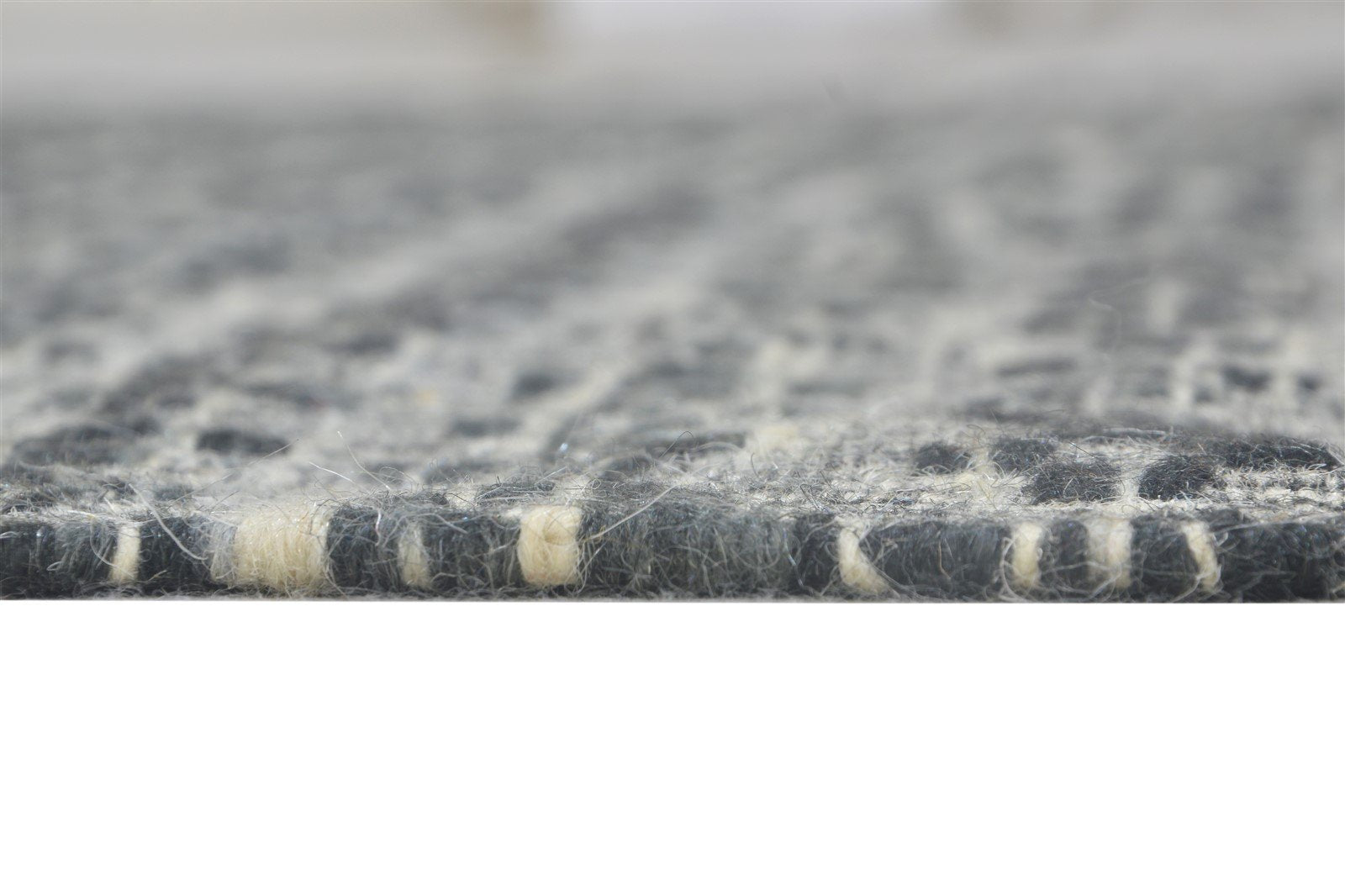 Wool Black Rug 5' X 7' Modern Dhurrie Scandinavian Nordic Room Size Carpet   7865030770837