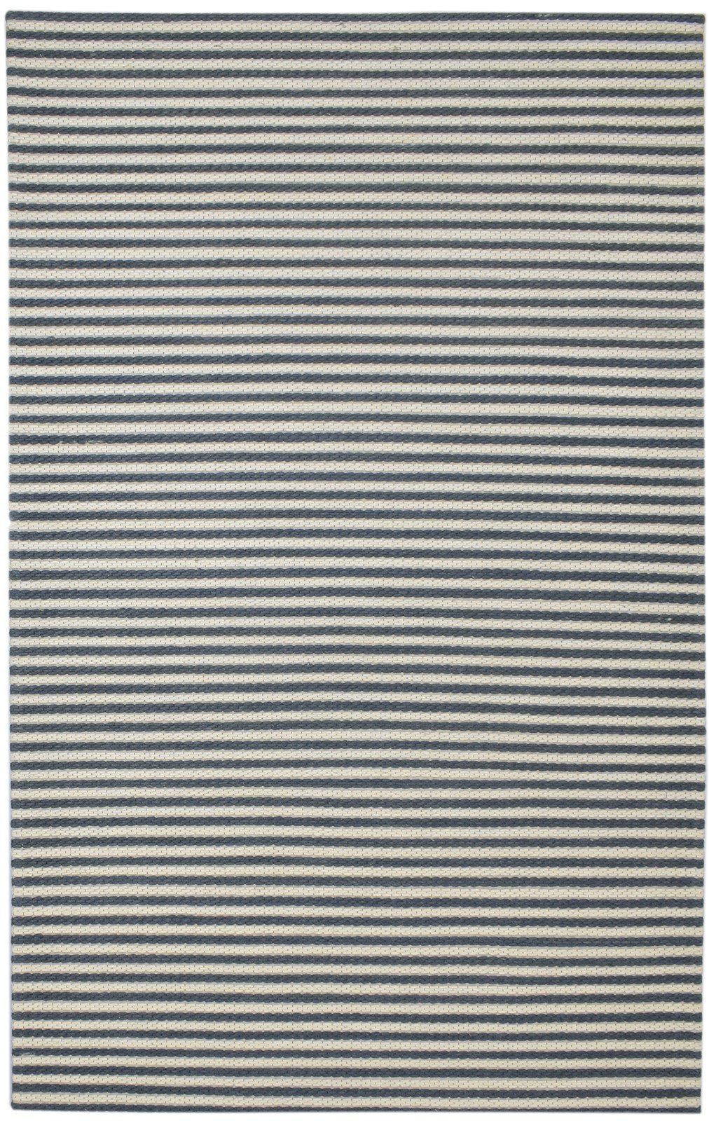 Wool Black Rug 5' X 8' Modern Hand Woven Scandinavian Striped Room Size Carpet   7860679245973