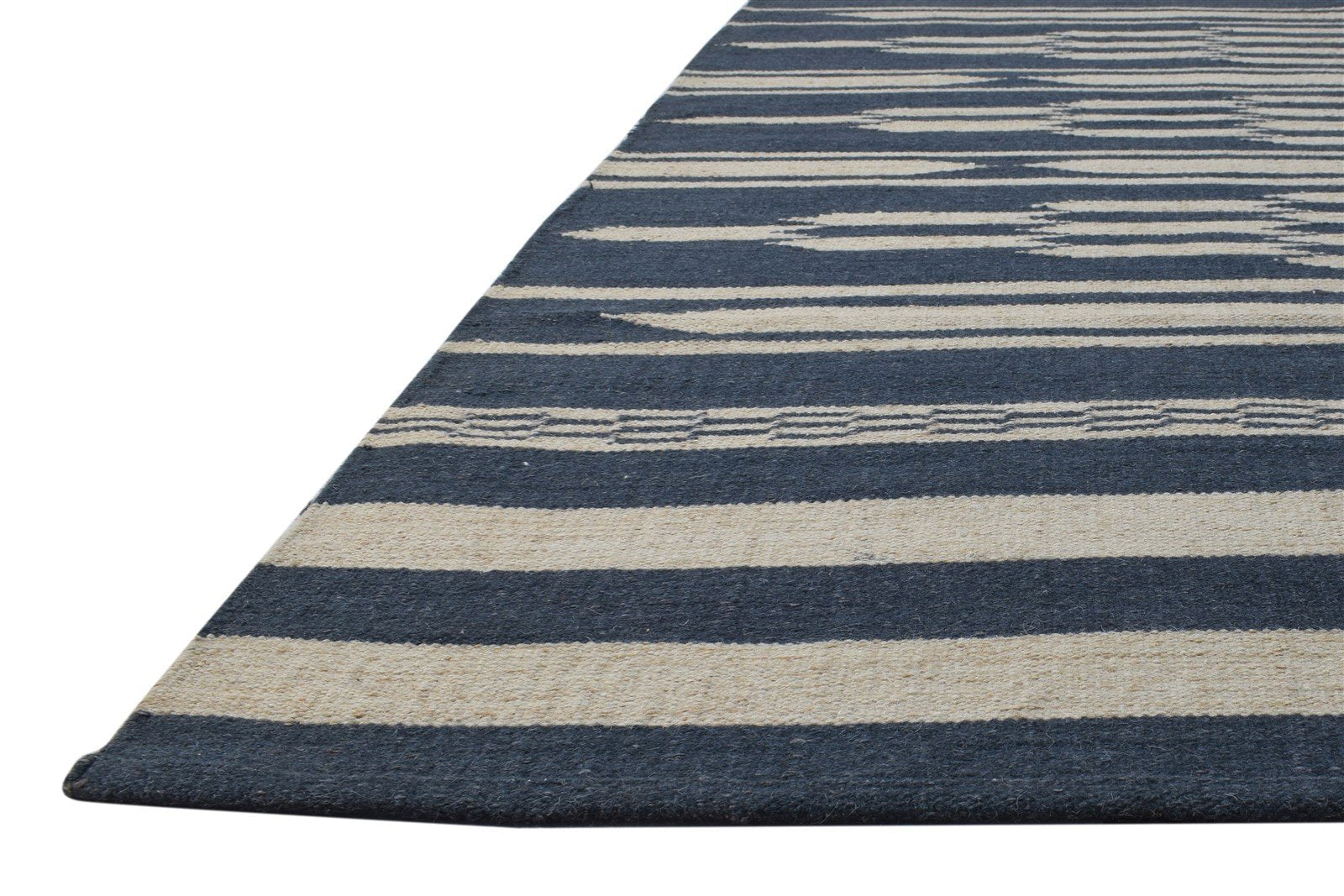 Wool Black Rug 6' X 8' Modern Dhurrie American Tribal Room Size Carpet   7865189597333