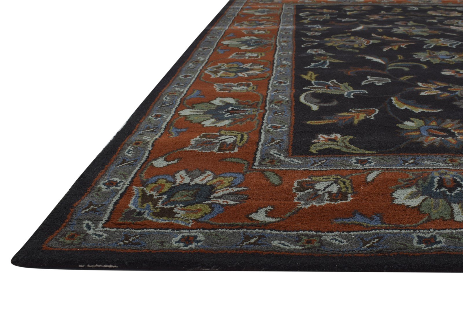 Wool Black Rug 8' X 10' Persian Hand Tufted Oushak Oriental Large Carpet   7864492032149