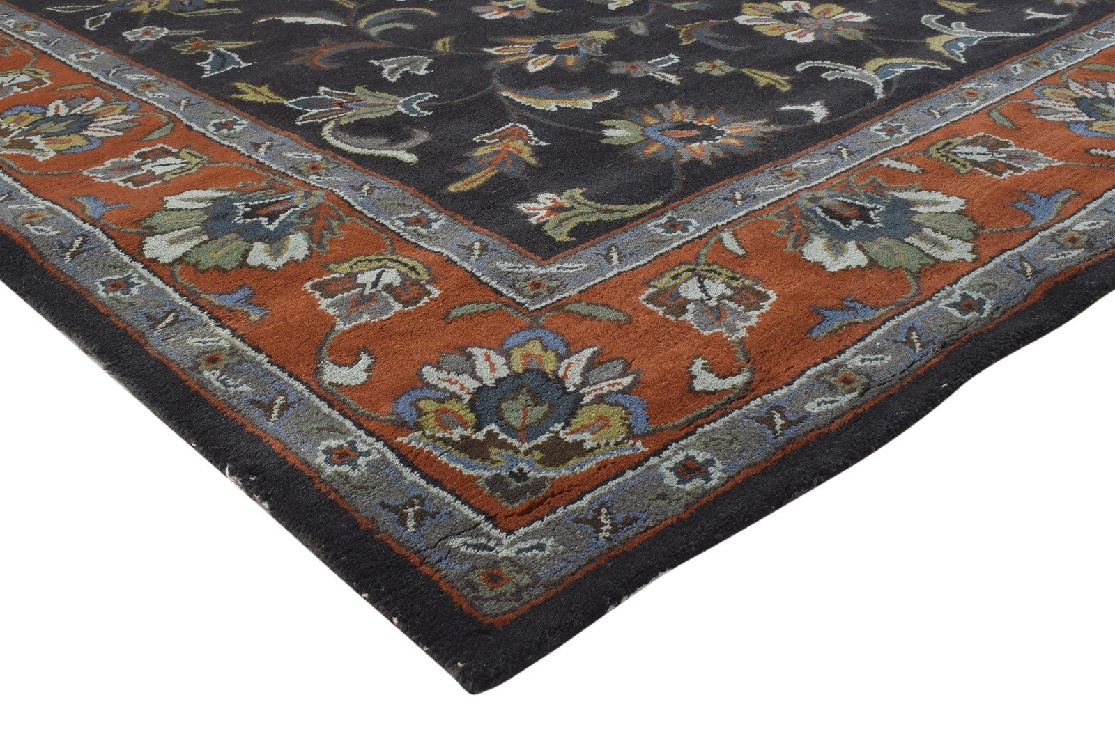 Wool Black Rug 8' X 10' Persian Hand Tufted Oushak Oriental Large Carpet   7864492032149