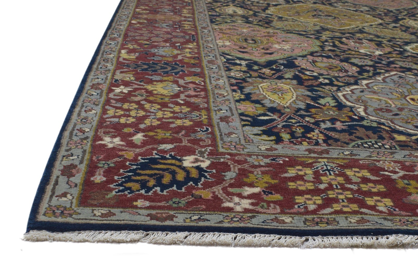 Wool Black Rug 9' X 12' Persian Hand Knotted Mughal Oriental Large Carpet   7864203051157