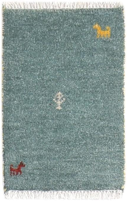 Wool Blue Rug 1' X 2' Persian Hand Knotted Southwestern Tribal Small Carpet   7865180913813
