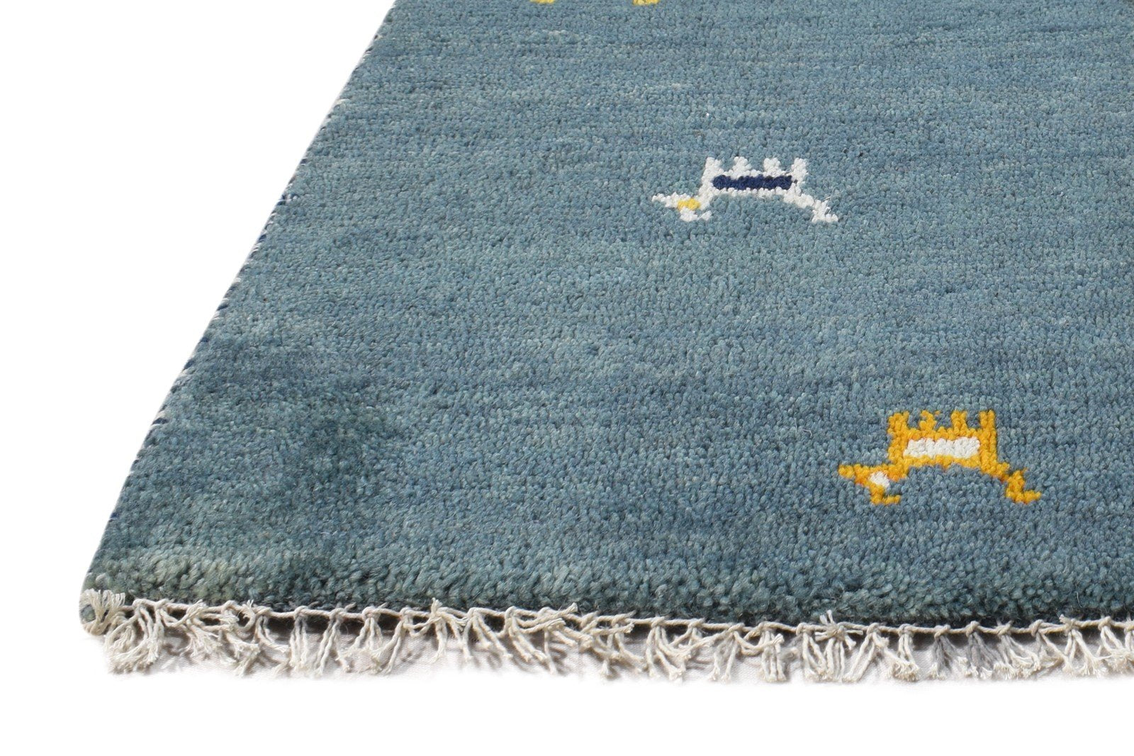 Wool Blue Rug 1' X 2' Southwestern Hand Knotted American Tribal Small Carpet   7865085493397