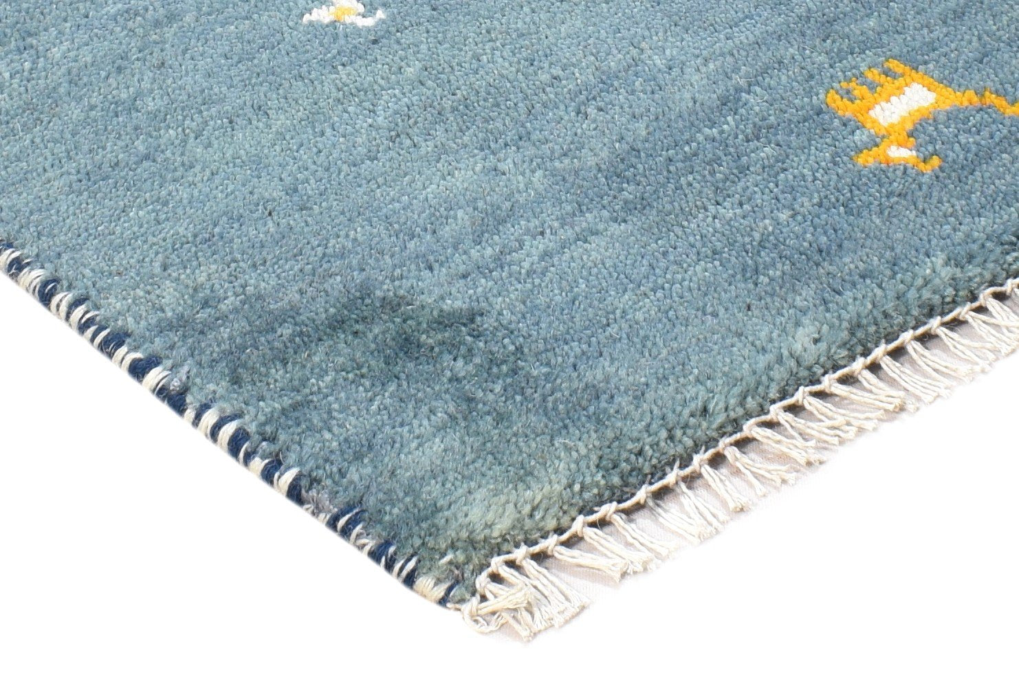 Wool Blue Rug 1' X 2' Southwestern Hand Knotted American Tribal Small Carpet   7865085493397