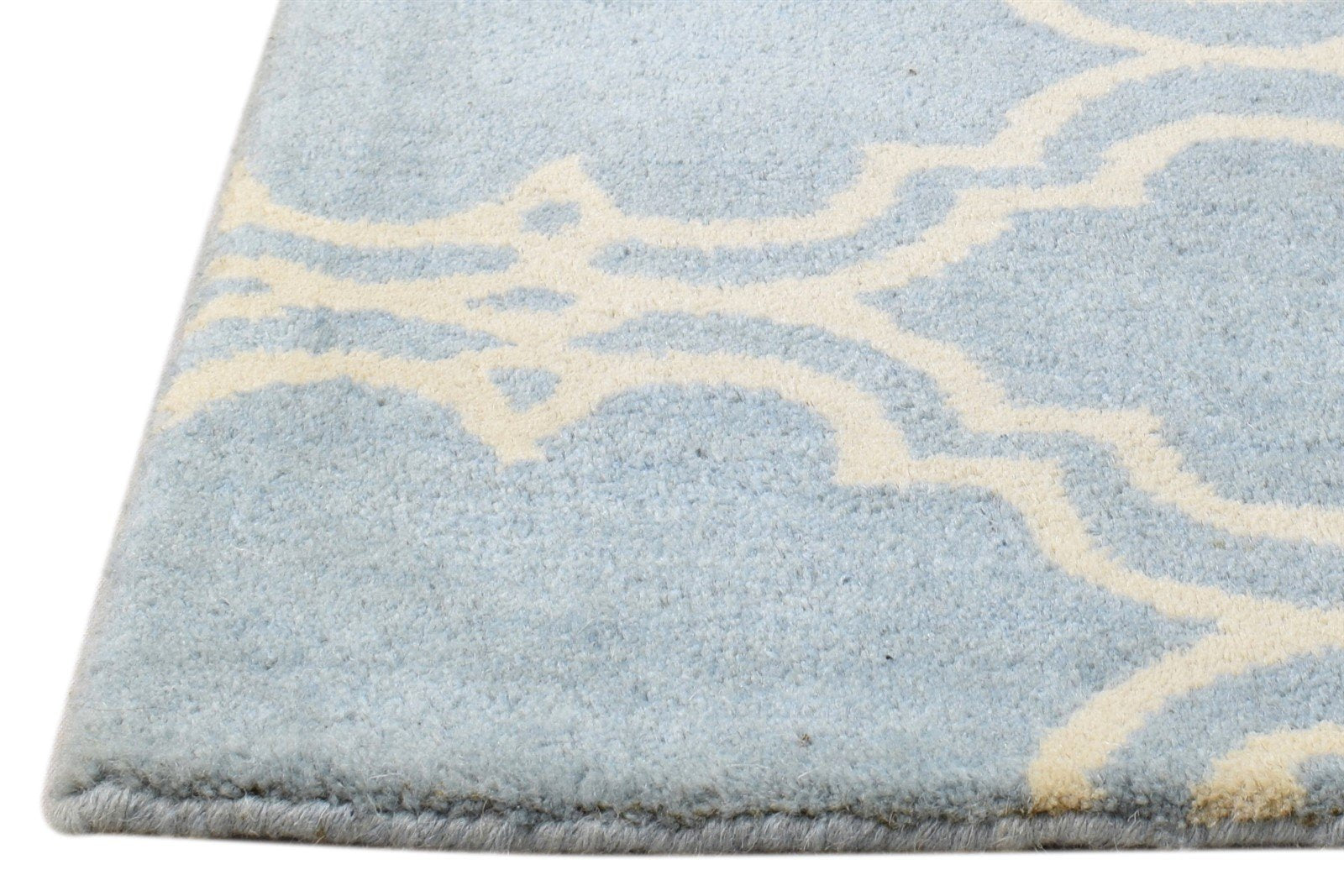 Wool Blue Rug 2' X 2' Modern Hand Tufted Moroccan Trellis 2'2"X2'2" Carpet   7860696416405