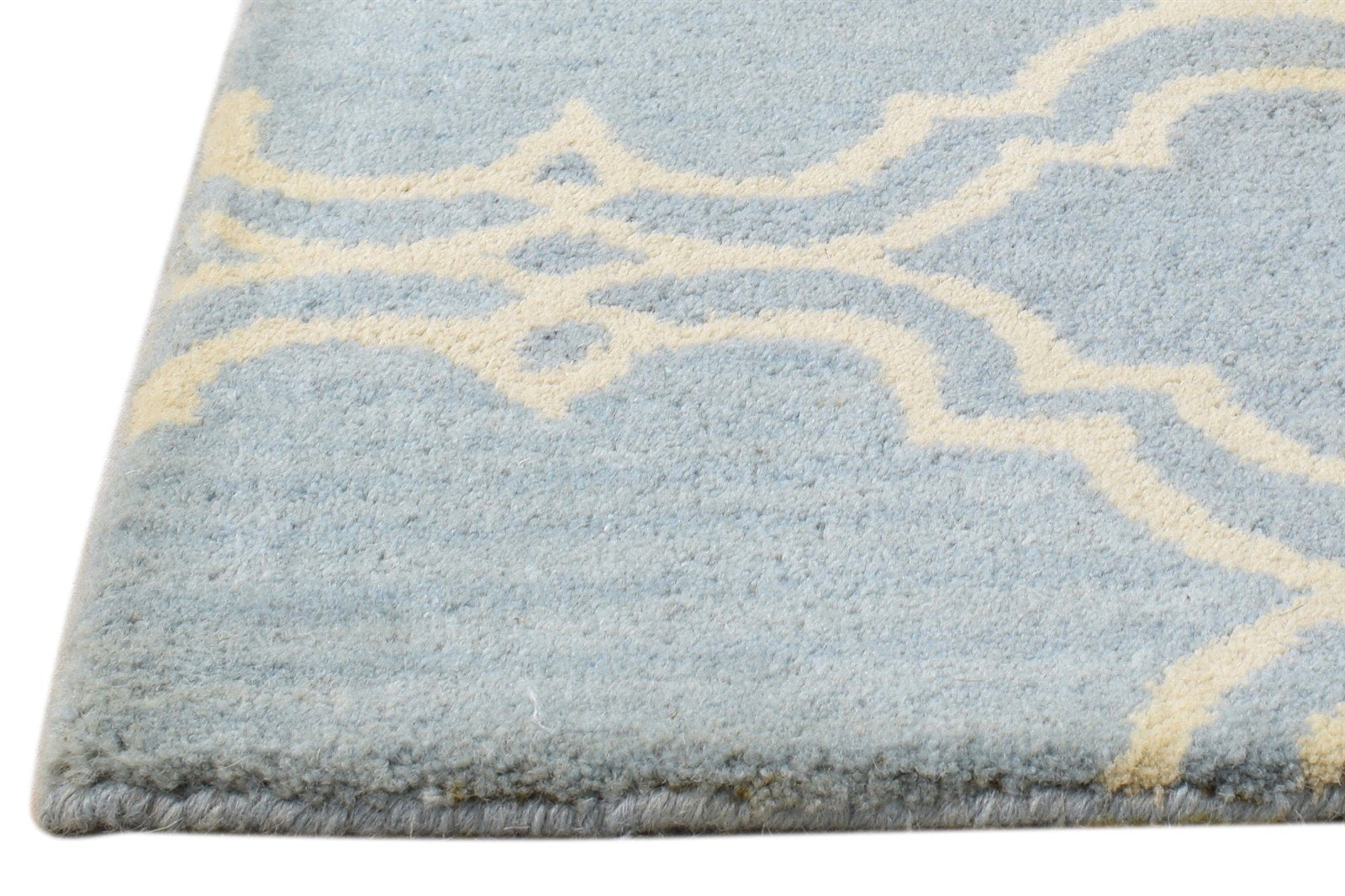 Wool Blue Rug 2' X 2' Modern Hand Tufted Moroccan Trellis 2'2"X2'2" Carpet   7860696088725