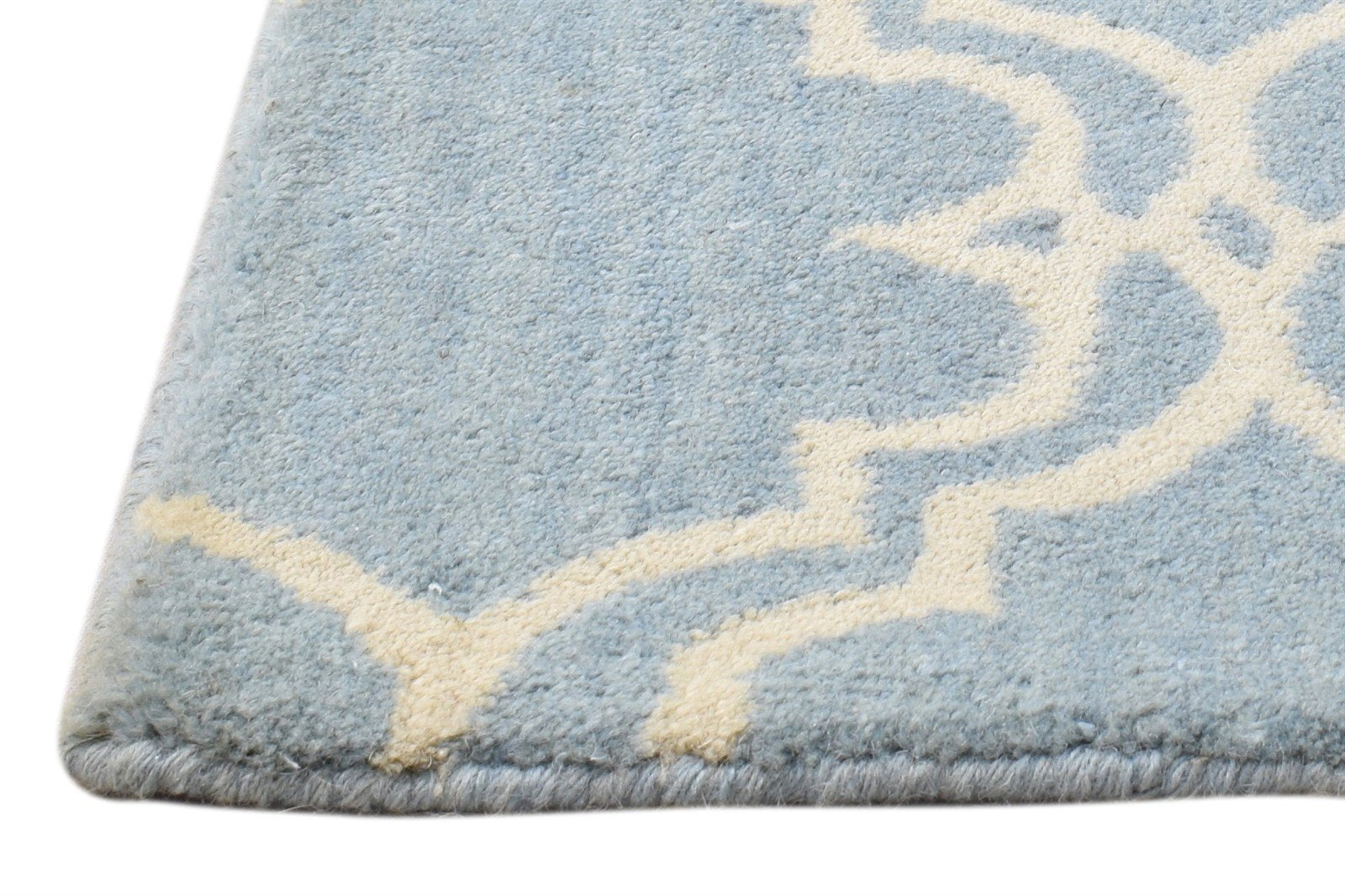 Wool Blue Rug 2' X 2' Modern Hand Tufted Moroccan Trellis 2'2"X2'2" Carpet   7860696514709