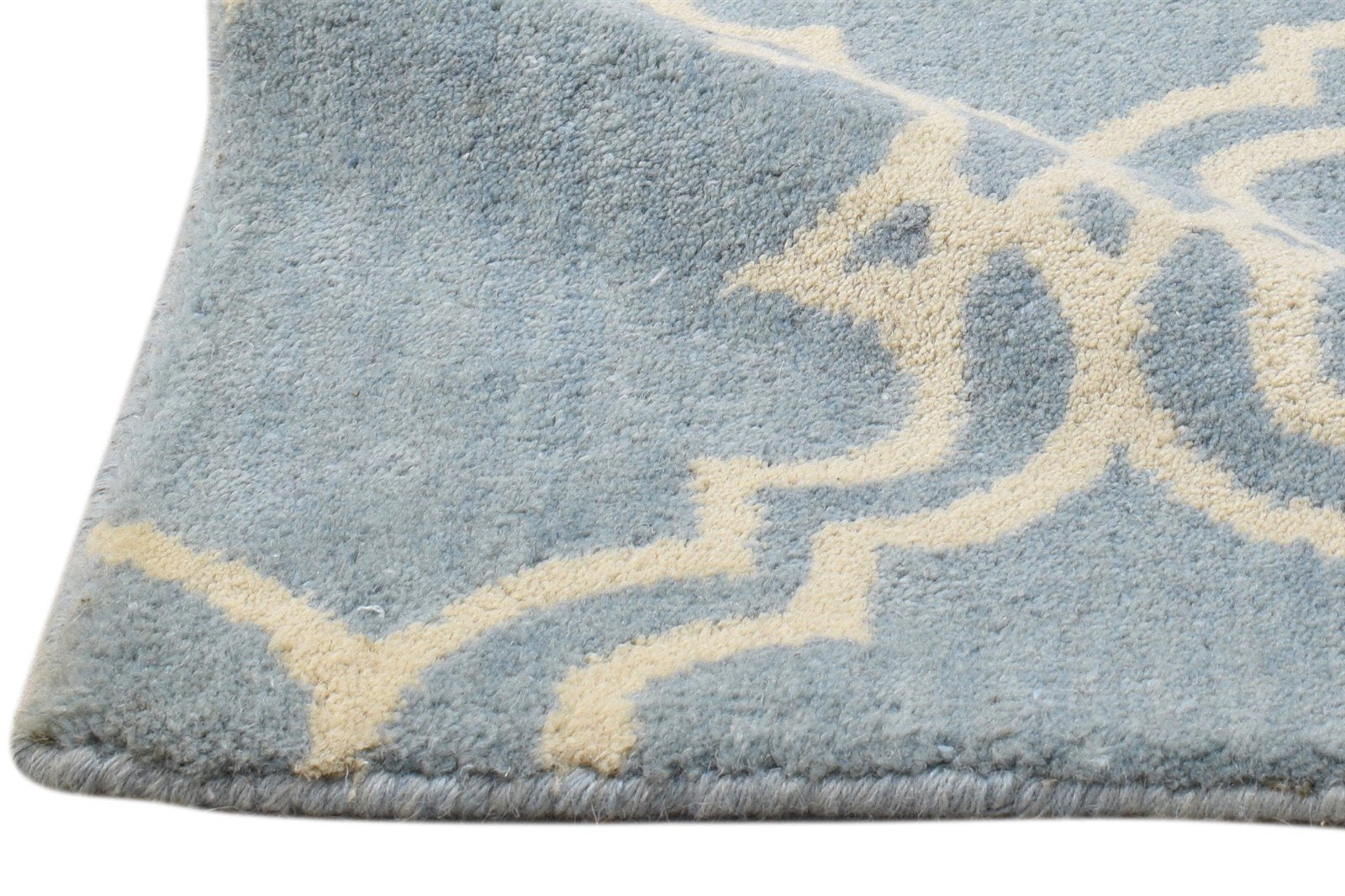 Wool Blue Rug 2' X 2' Modern Hand Tufted Moroccan Trellis 2'2"X2'2" Carpet   7860696514709