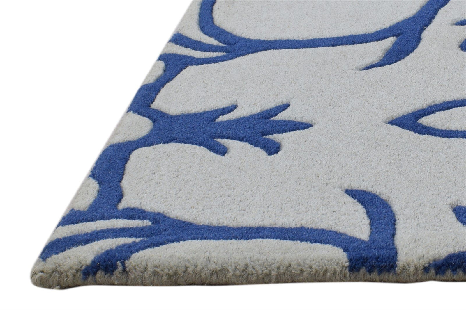 Wool Blue Rug 2' X 2' Modern Hand Tufted Moroccan Trellis Small Carpet   7864127783061