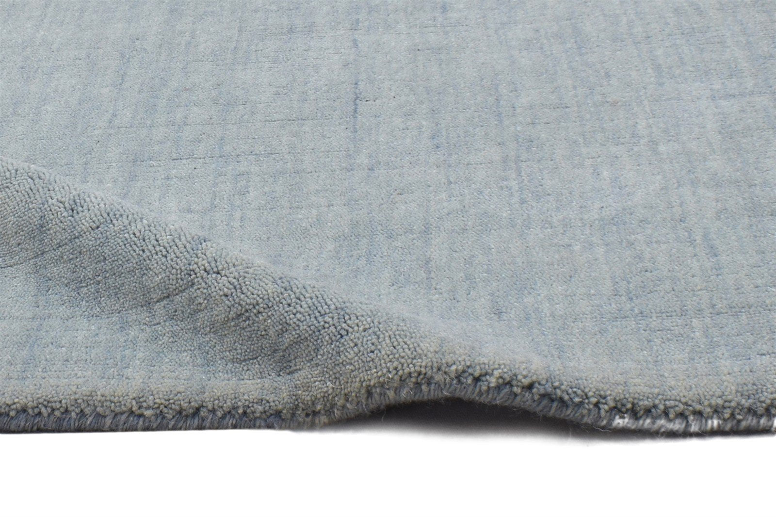 Wool Blue Rug 2' X 2' Modern Handloom Scandinavian Solid Small Carpet   7864126734485