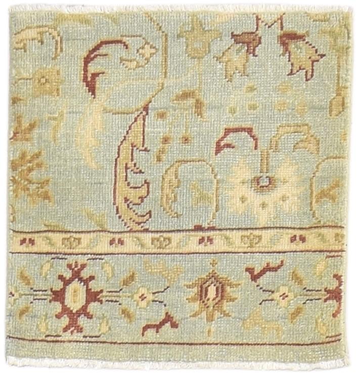 Wool Blue Rug 2' X 2' Persian Hand Knotted Oushak Oriental Small Carpet   7864847499413