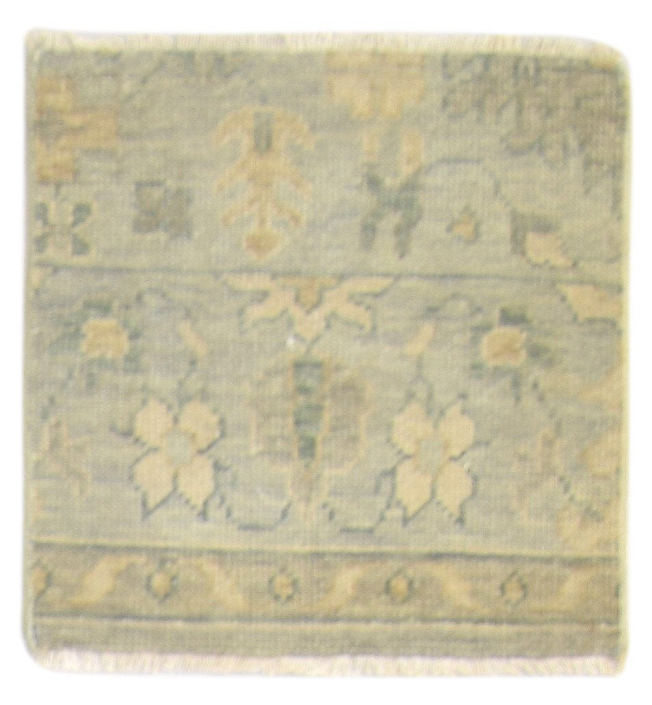 Wool Blue Rug 2' X 2' Persian Hand Knotted Oushak Oriental Small Carpet   7864117493909