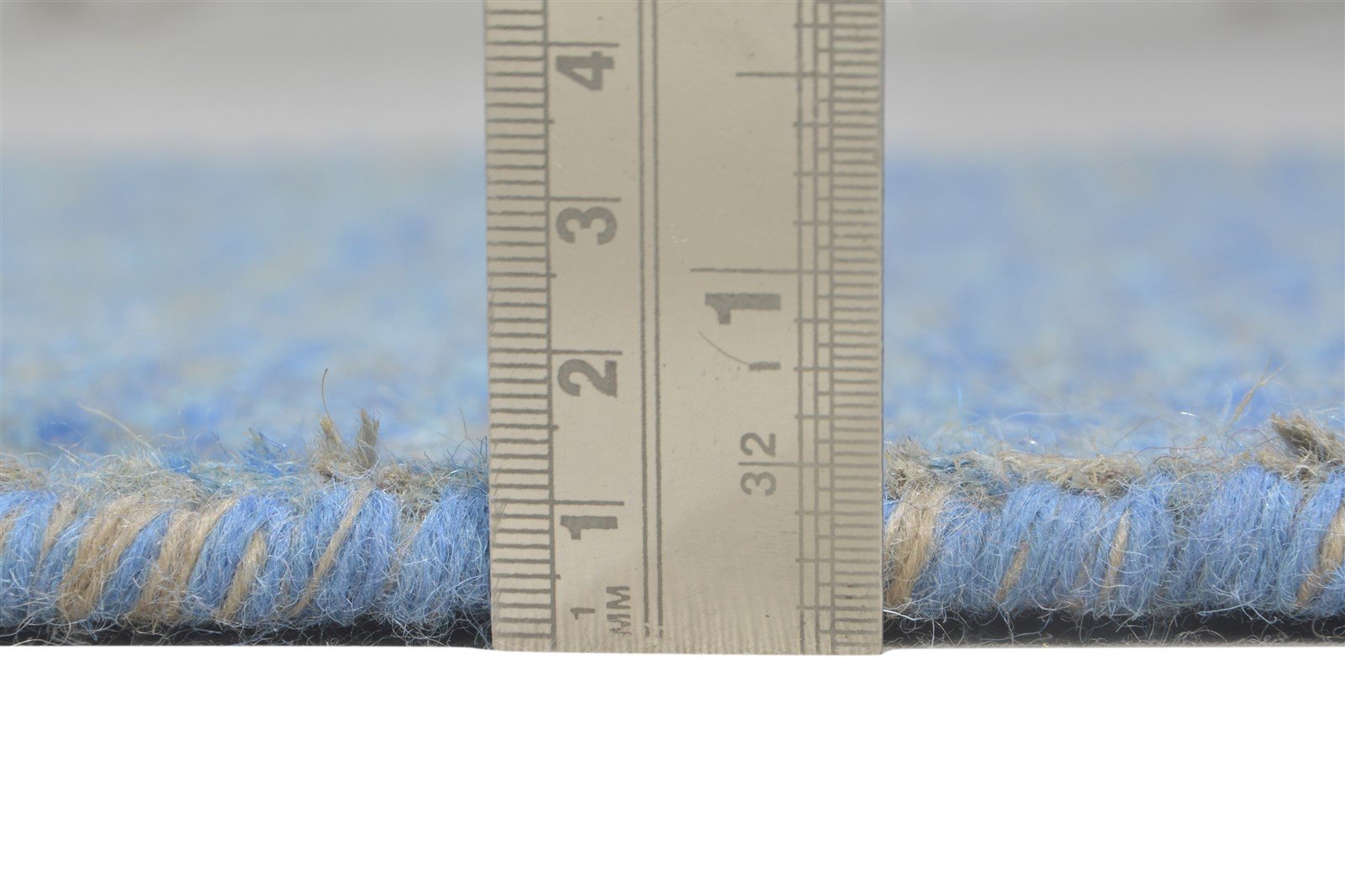 Wool Blue Rug 2' X 3' Modern Dhurrie Scandinavian Nordic Small Carpet   7865013010581