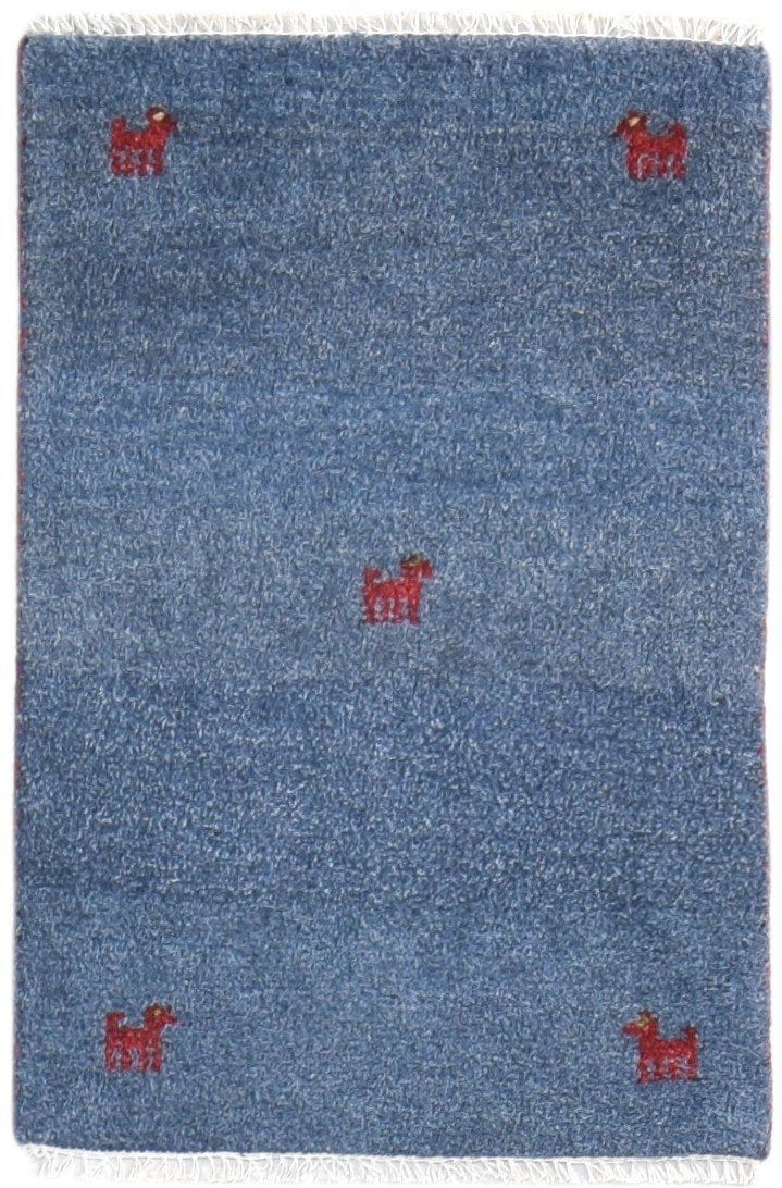 Wool Blue Rug 2' X 3' Southwestern Hand Knotted American Tribal Small Carpet   7865052364949