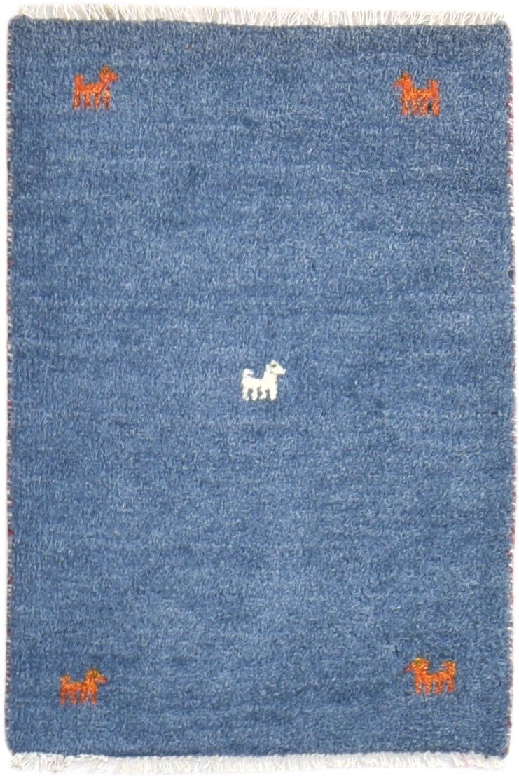 Wool Blue Rug 2' X 3' Southwestern Hand Knotted American Tribal Small Carpet   7865062490261