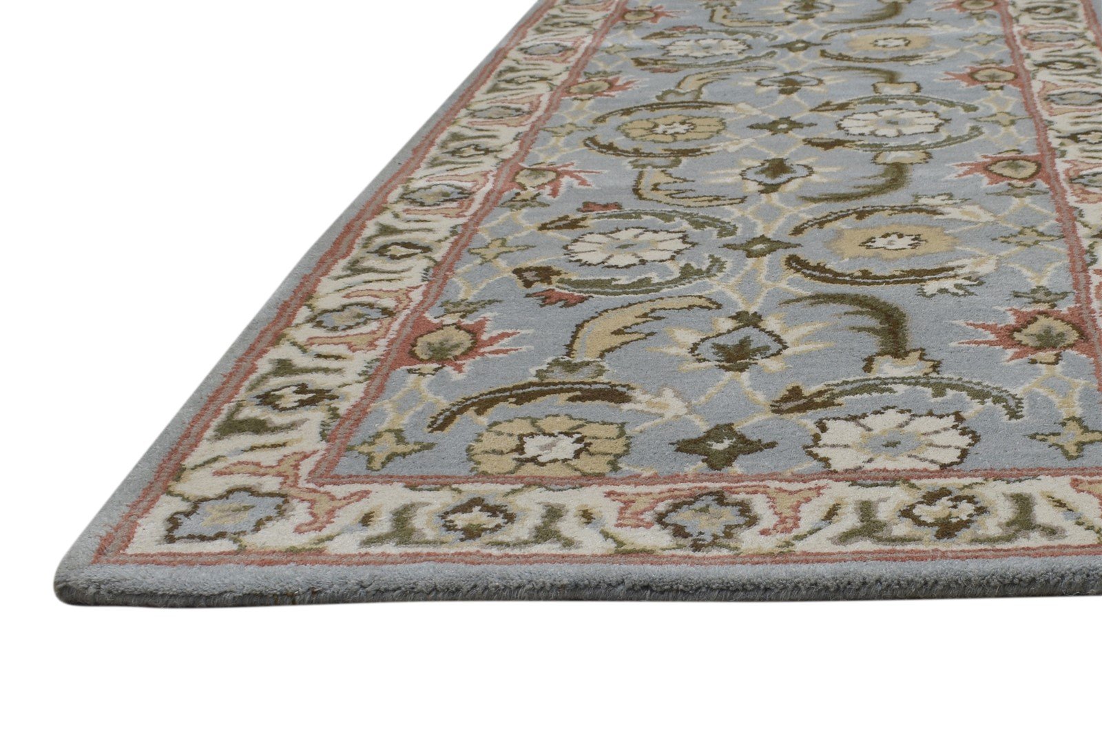 Wool Blue Rug 2' X 8' Persian Hand Tufted Kashan Oriental Small Runner   7864857559189