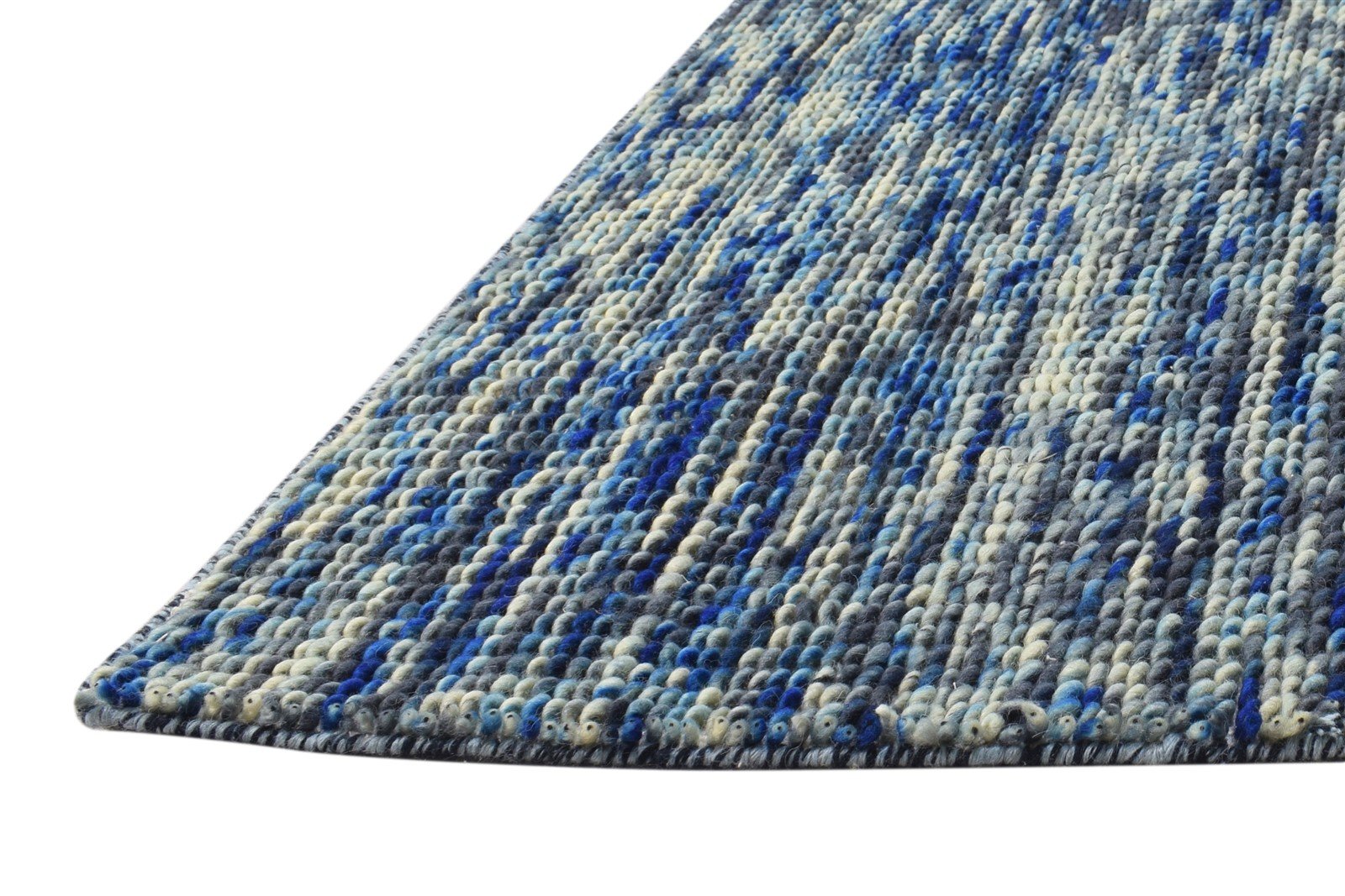 Wool Blue Rug 3' X 4' Modern Dhurrie Bohemian Abstract Small Carpet   7865012486293