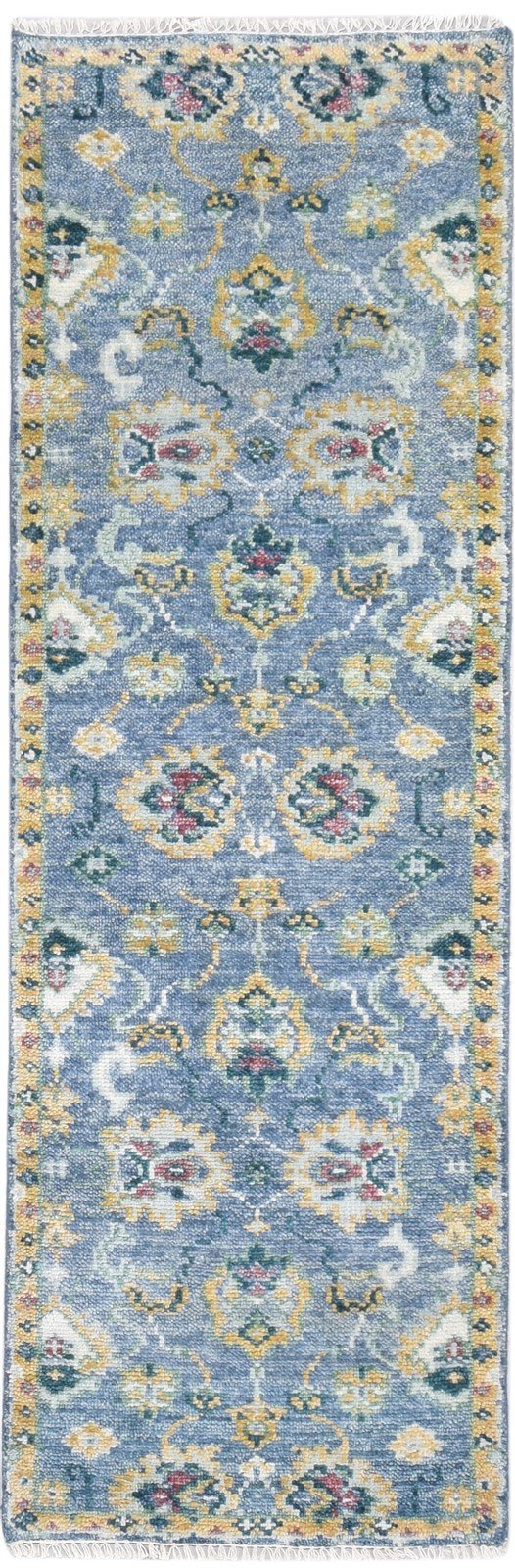 Wool Blue Rug 3' X 8' Persien Hand Knotted Oushak Oriental Small Runner   7865017598101