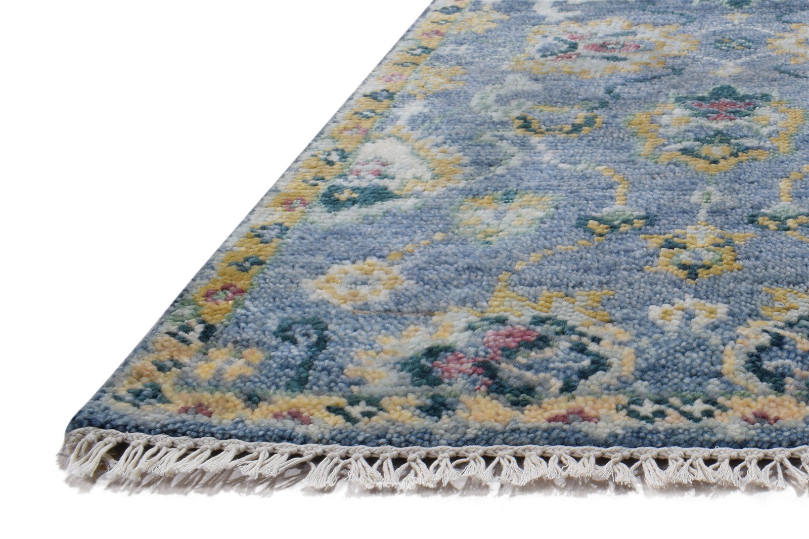 Wool Blue Rug 3' X 8' Persien Hand Knotted Oushak Oriental Small Runner   7865017598101