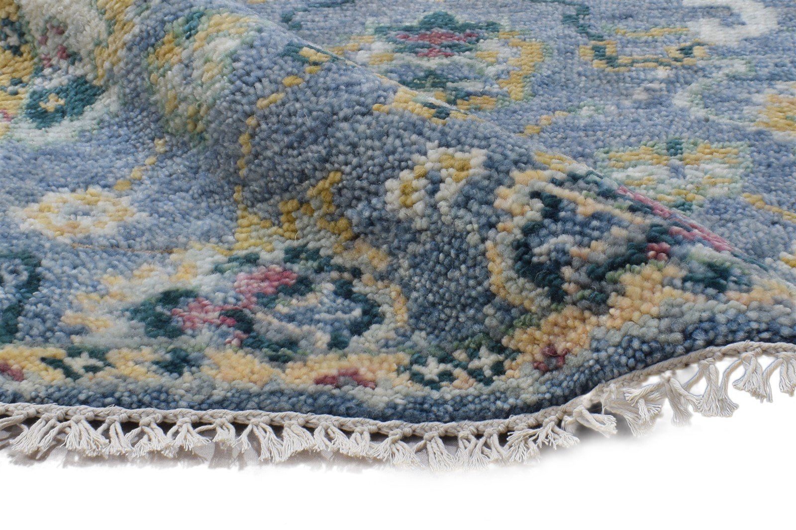 Wool Blue Rug 3' X 8' Persien Hand Knotted Oushak Oriental Small Runner   7865017598101