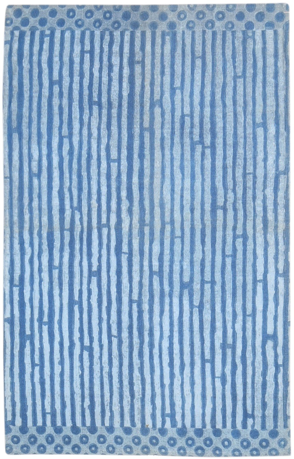Wool Blue Rug 4' X 6' Modern Dhurrie American Abstract Room Size Carpet   7864671076501