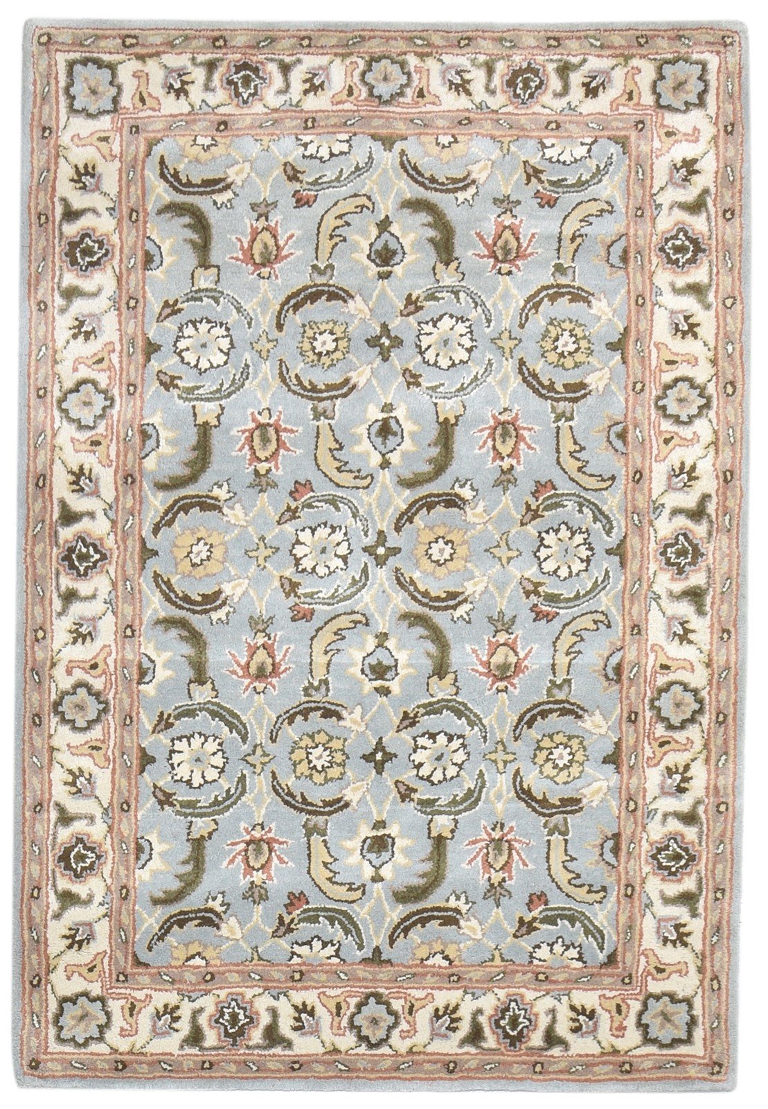 Wool Blue Rug 4' X 6' Persian Hand Tufted Kashan Oriental Room Size Carpet   7864339693717