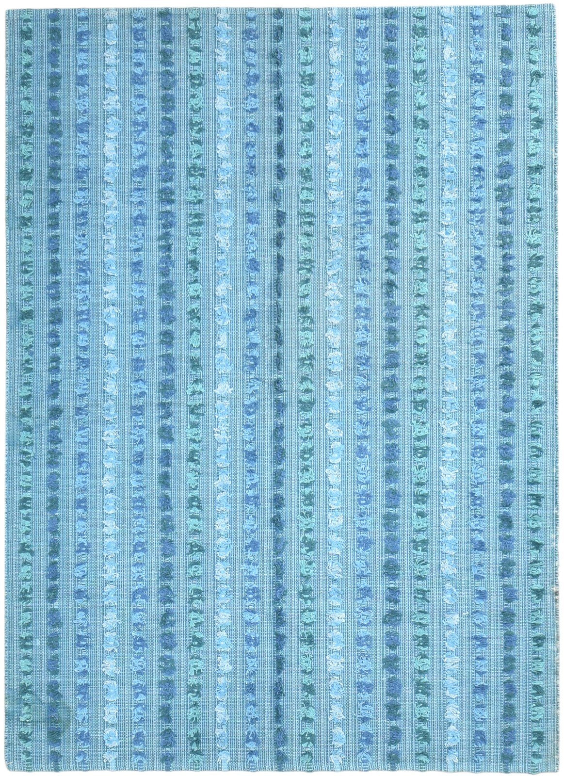 Wool Blue Rug 5' X 7' Modern Dhurrie American Abstract Room Size Carpet   7865163808917