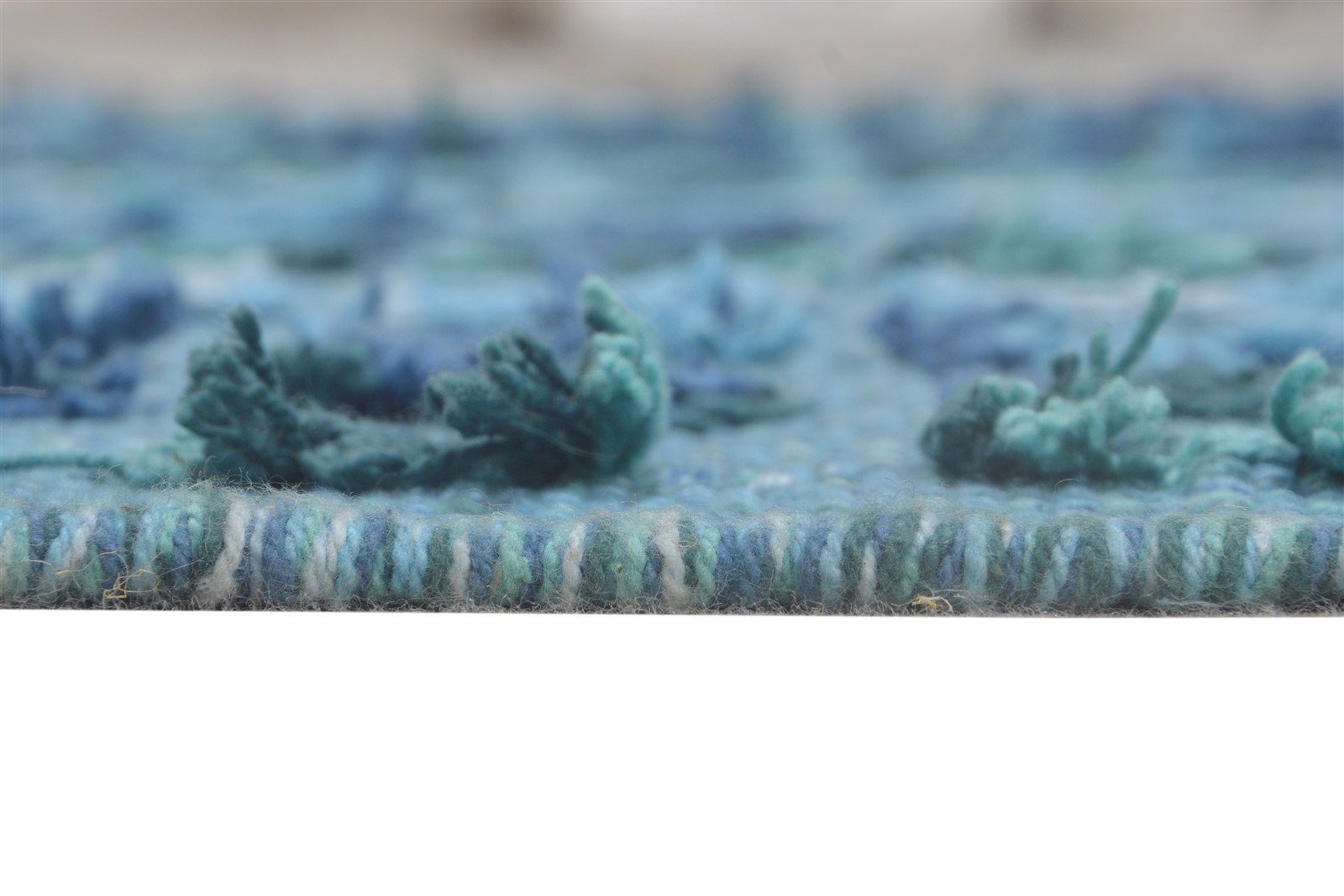 Wool Blue Rug 5' X 7' Modern Dhurrie American Abstract Room Size Carpet   7865163808917