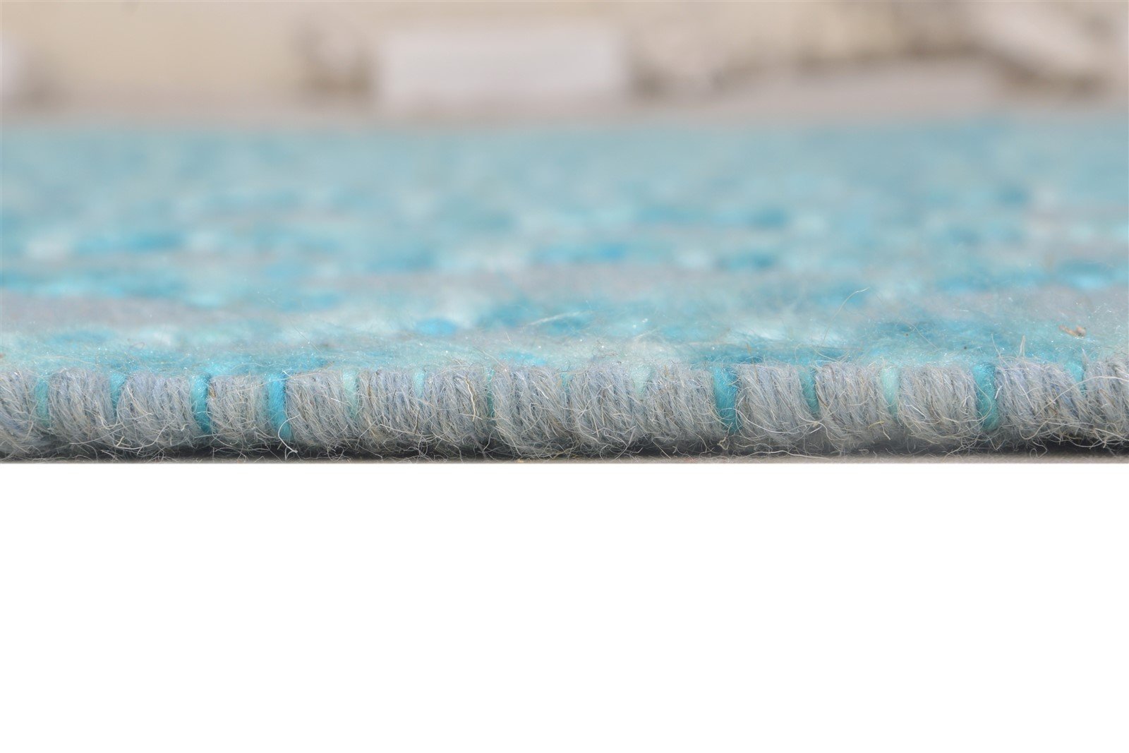 Wool Blue Rug 5' X 7' Modern Dhurrie Moroccan Trellis Room Size Carpet   7864481317013