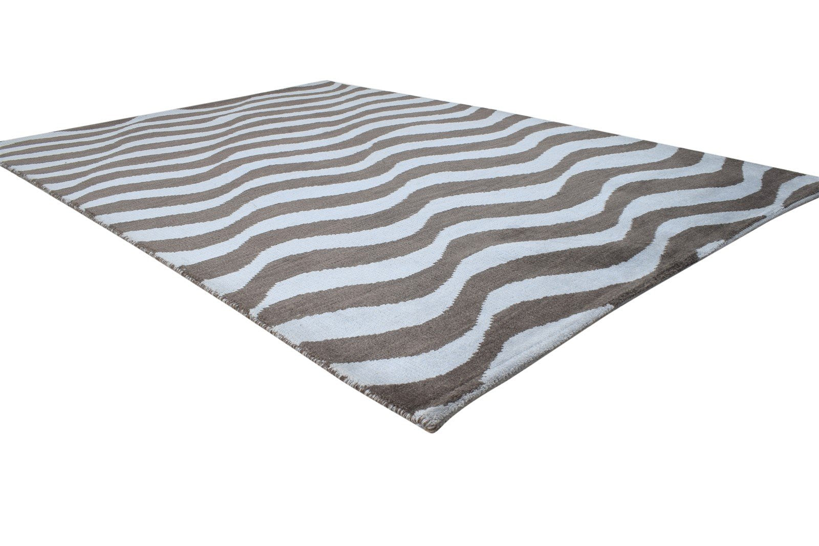 Wool Blue Rug 5' X 7' Modern Hand Knotted Scandinavian Swirls Room Size Carpet   7864412995733