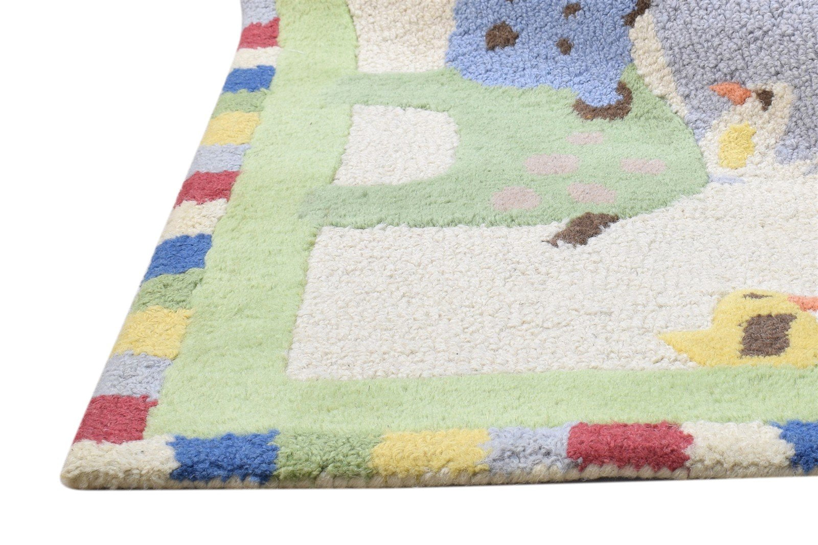 Wool Blue Rug 5' X 7' Modern Hand Tufted Indian Animal Print Room Size Carpet   7864096882837